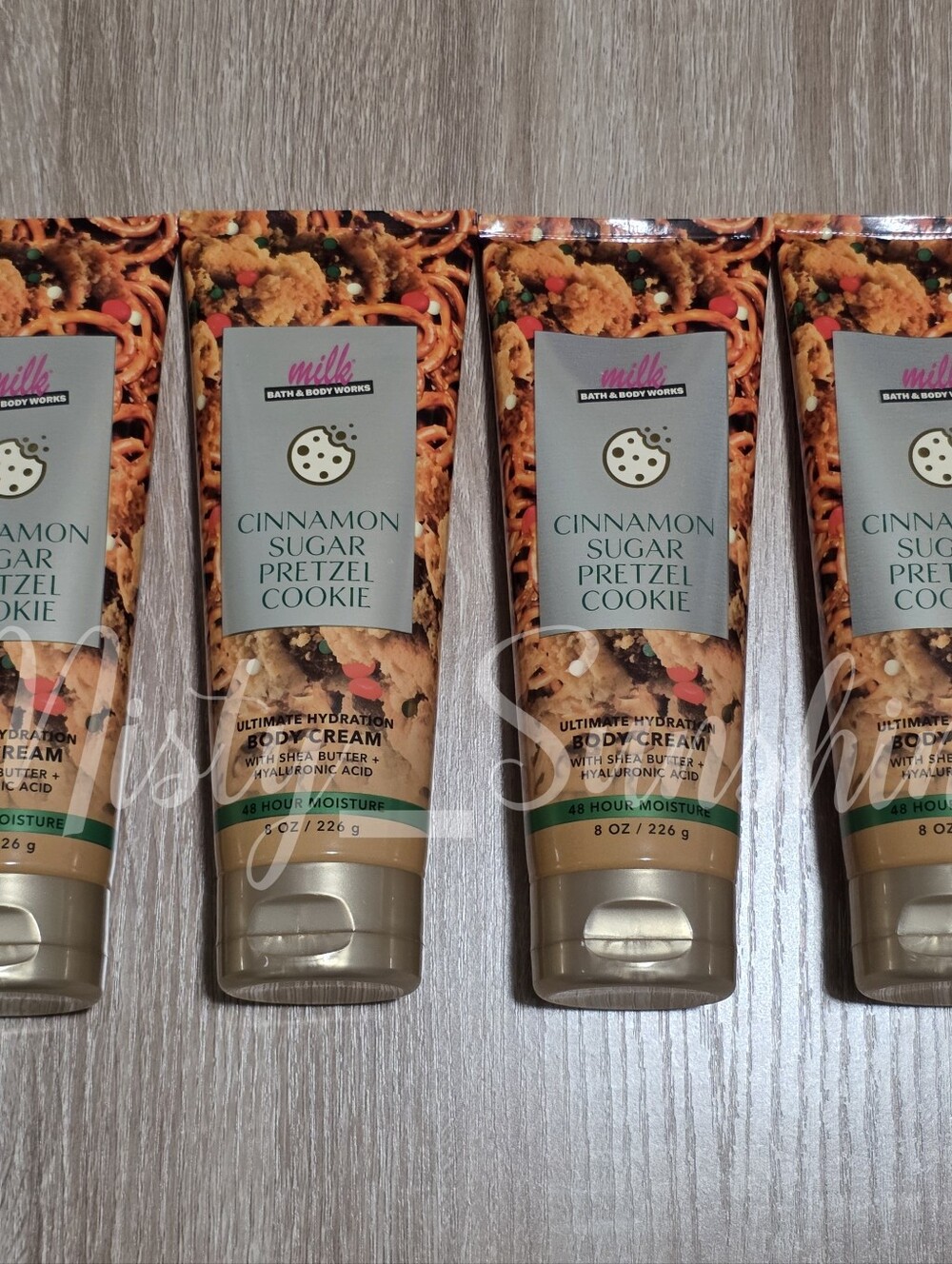 Bath & Body Works Cinnamon Sugar Pretzel Cookie Body Cream Set of 4 New RARE